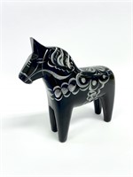 Dala Horse Black/Silver Decor