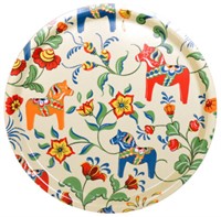 Bricka Dalahäst beige/mixfärg
