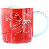 Mugg Dalahäst kurbits röd 37cl