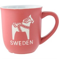 Mugg Dalahäst röd