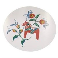 Grytunderlägg Dalahäst vit/röd