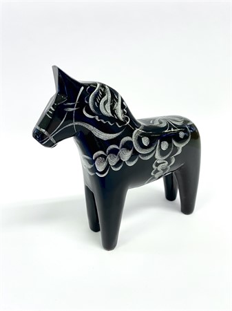 Dala Horse Black/Silver Decor