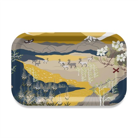 Bricka Fjällvandring Gul 33x21cm