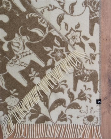 Ullfilt Leksand Beige/Vit