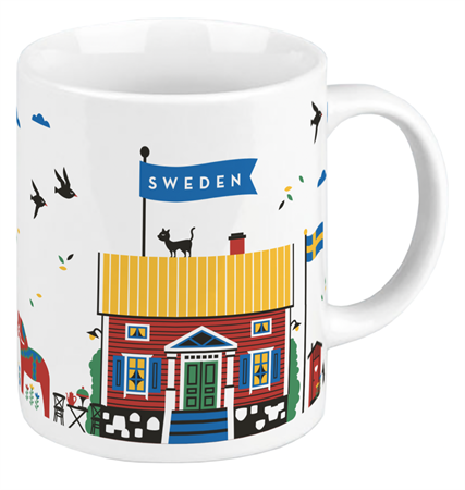 Mugg Rött hus/dalahäst