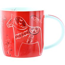 Mugg Dalahäst kurbits röd 37cl