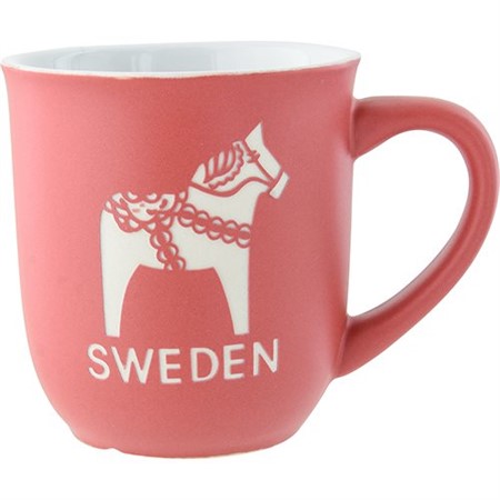 Mugg Dalahäst röd