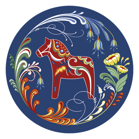 Dalom blå Rund Bricka 38cm