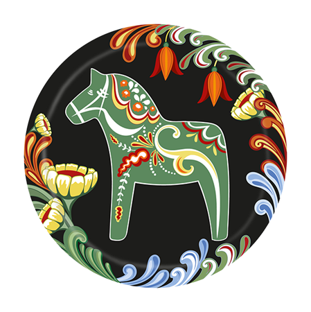 Dalom Glasunderlägg svart Rund