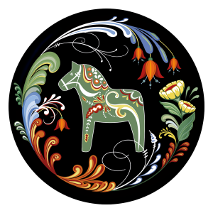 Dalom svart Rund Bricka 38cm