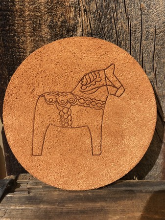 Pot Coaster Split Suede 15cm Dala Horse Light Brown