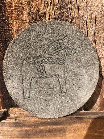 Potholder Suede 15cm Dala Horse Gray