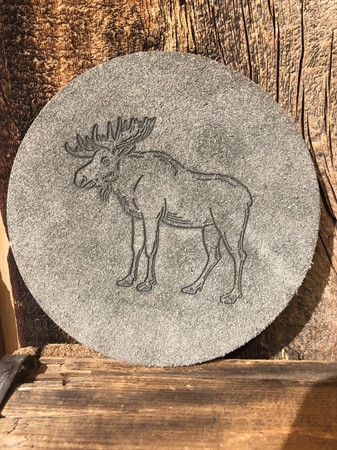 Pot Coaster Split Suede 15cm Moose Gray