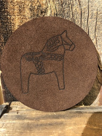 Pot Coaster Split Suede 15cm Dala Horse Dark Brown