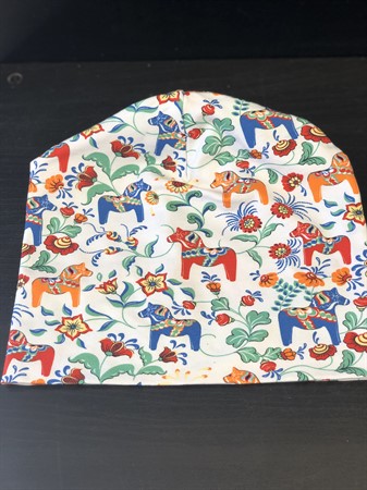 Trikåmössa vit/mixfärg L/XL