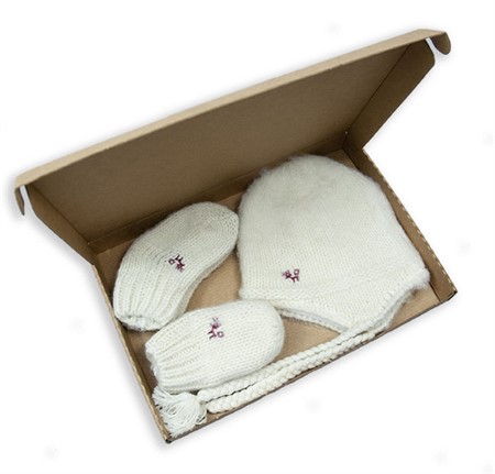Siska Set Mössa,vante,socka vit