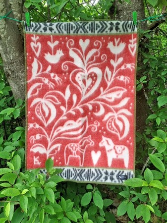 Wool Blanket Dalarna Red Children 65x95 cm