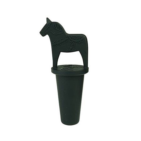 Wine Cork Dala Horse Black