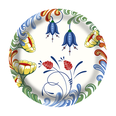 Daloms ängar Glasunderlägg vit Rund